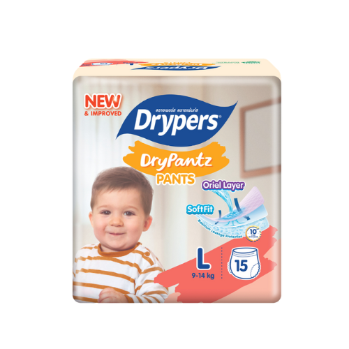 Drypers DryPantz Pants – Taille L – Pack de 15 pcs - 8 Packs / CTN