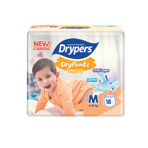 Drypers DryPantz Pants – Taille M – Pack de 18 pcs - 8 Packs / CTN