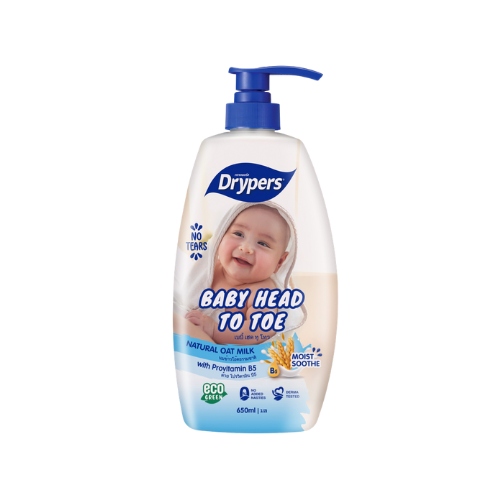 Soin Lavant Bébé Head to Toe - Lait d'Avoine - Cheveux et Corps - 650ML x 12 Pièces / CTN