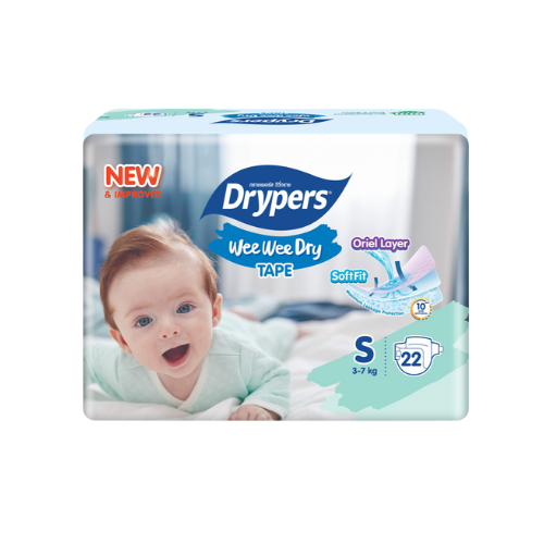 Drypers Wee Wee Dry - Taille S – Pack de 22 pcs - 8 Packs / CTN