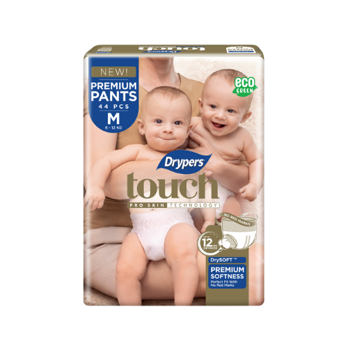 Drypers Touch Premium Pants – Taille M – Pack de 44 pcs - 4 Pack  / CTN