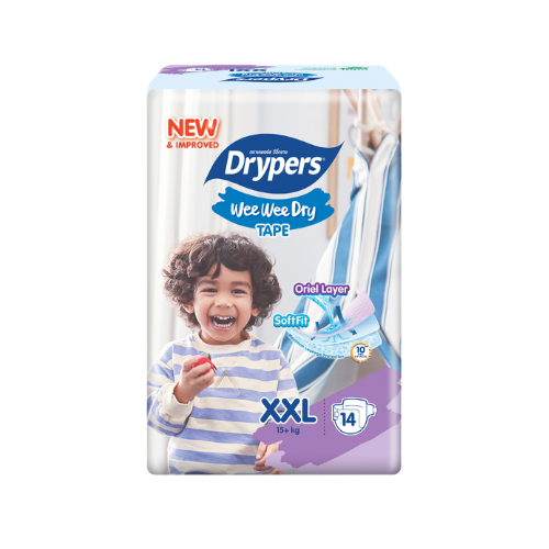 Drypers Wee Wee Dry - Taille XXL – Pack de 14 pcs - 8 Packs / CTN