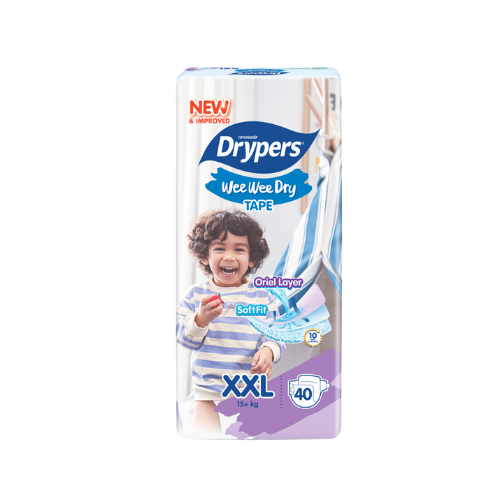 Drypers Wee Wee Dry - XXL – Pack de 40 pcs - 4 Packs / CTN