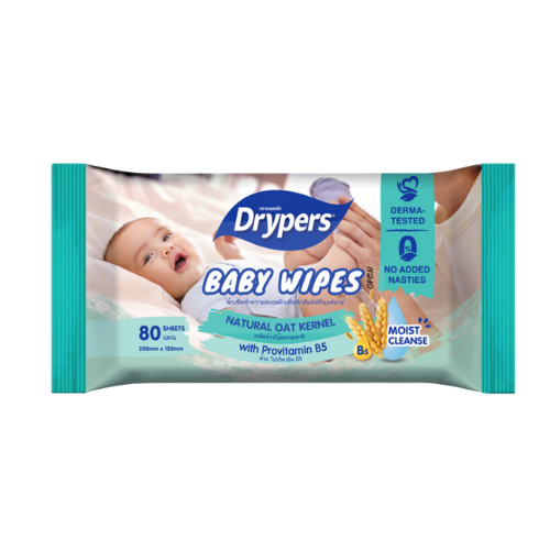 Lingettes Drypers - Graines d'Avoine - 80 Lingettes - 24 Paquets / CTN