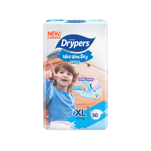 Drypers Wee Wee Dry - XL – Pack de 50 pcs - 4 Packs / CTN