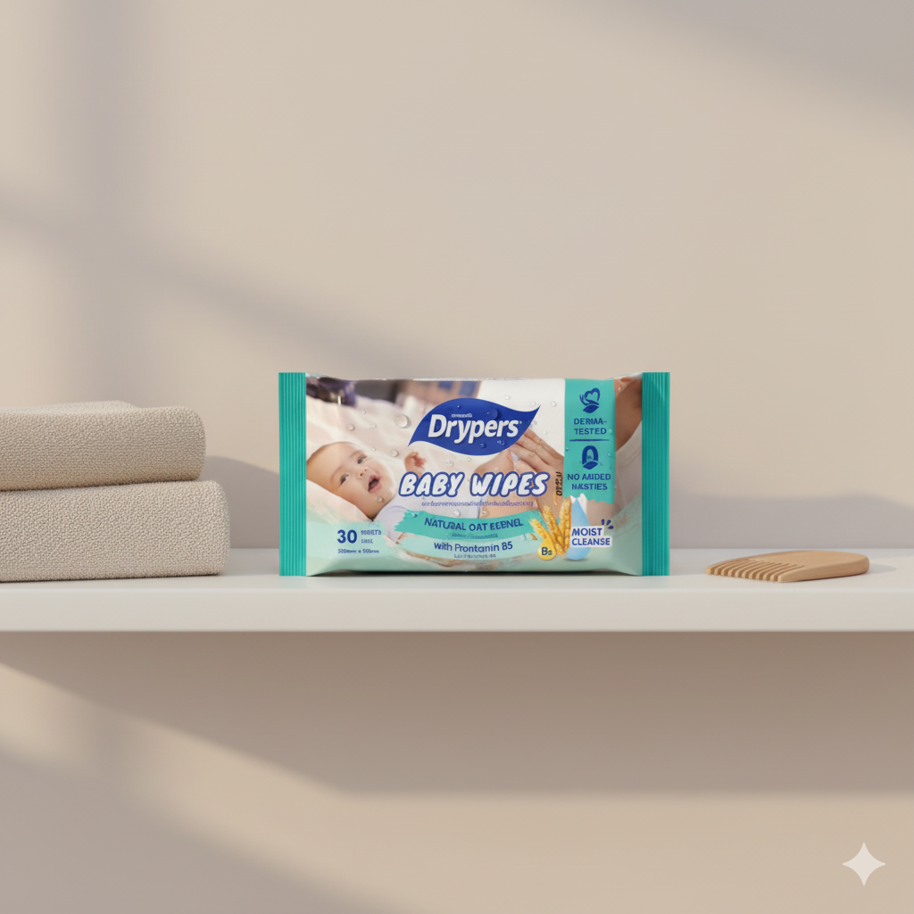 Lingettes Drypers - Graines d'Avoine - 30 Lingettes - 24 Paquets / CTN