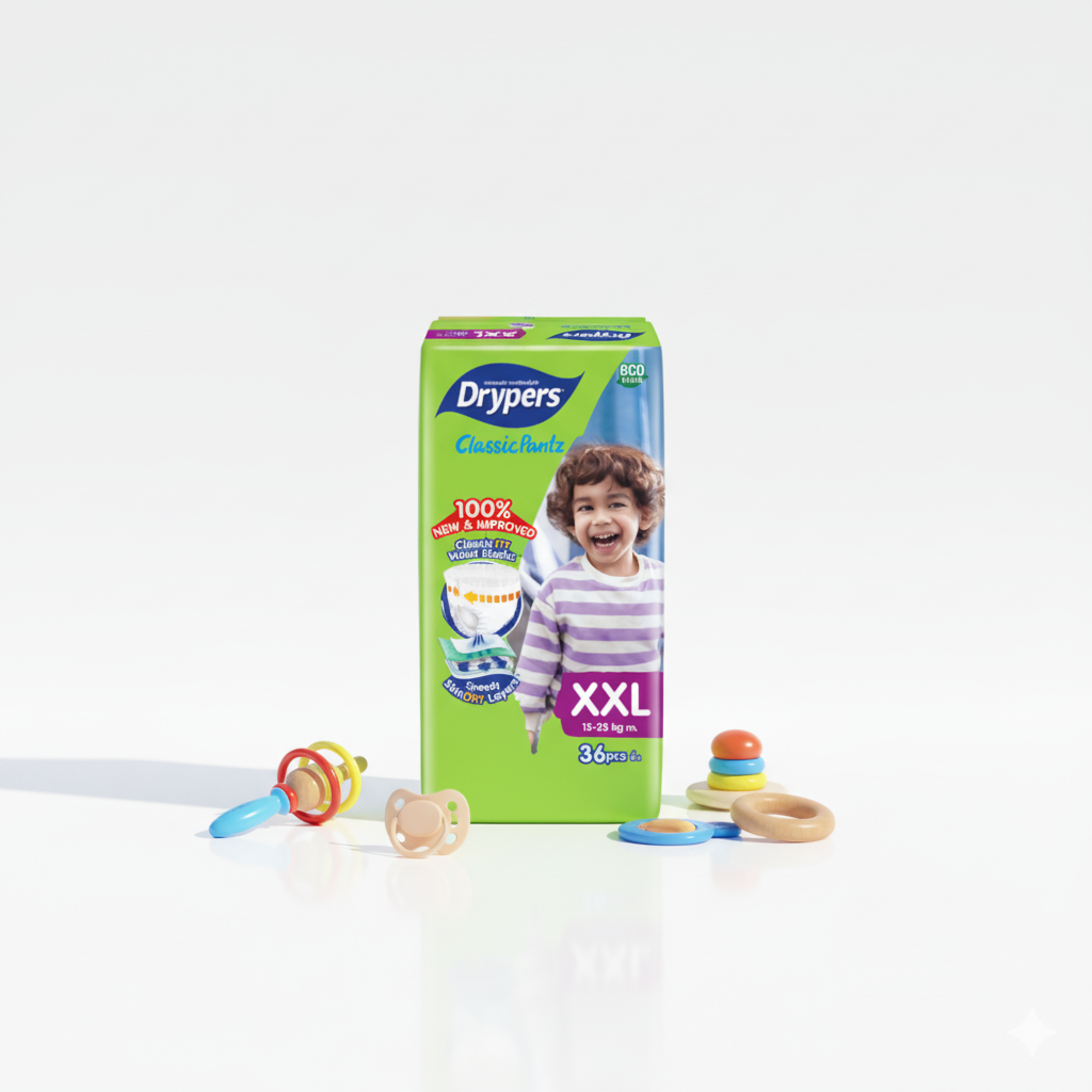 Drypers ClassicPantz – Taille XXL – Pack de 36 pcs - 4 Packs / CTN