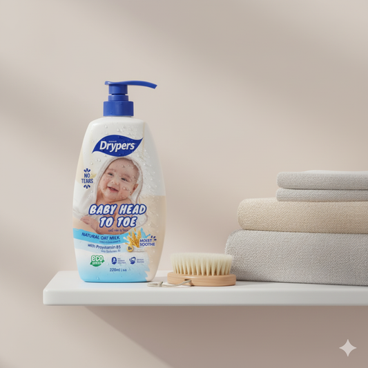 Soin Lavant Bébé Head to Toe - Lait d'Avoine - Cheveux et Corps - 650ML x 12 Pièces / CTN