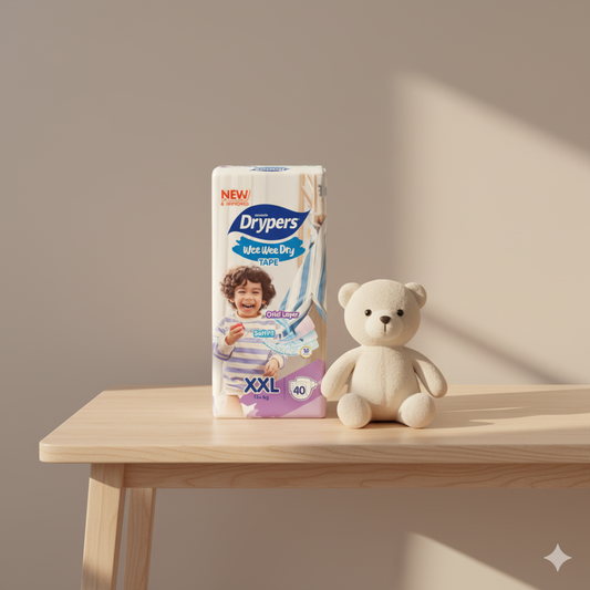 Drypers Wee Wee Dry - XXL – Pack de 40 pcs - 4 Packs / CTN