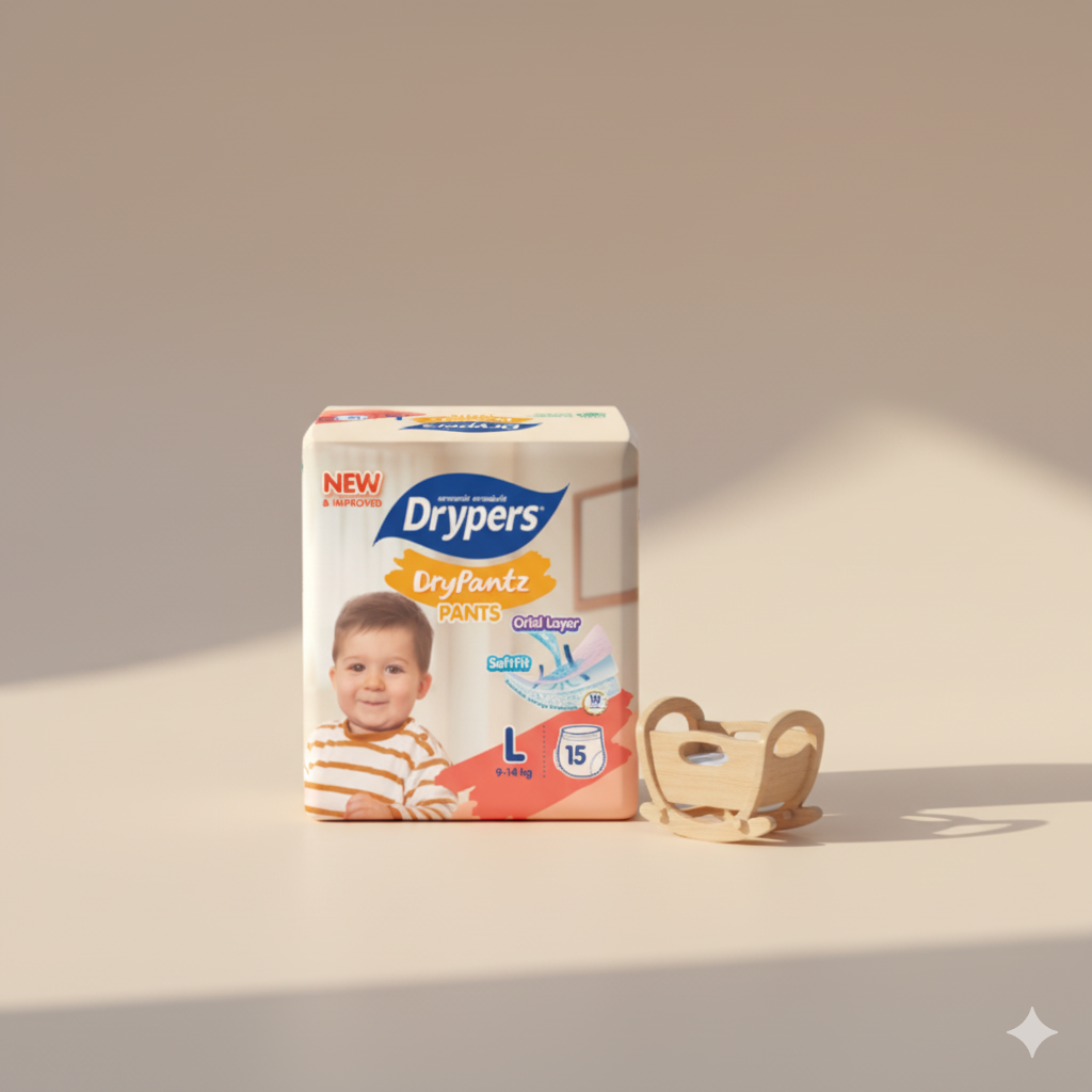 Drypers DryPantz Pants – Taille L – Pack de 15 pcs - 8 Packs / CTN