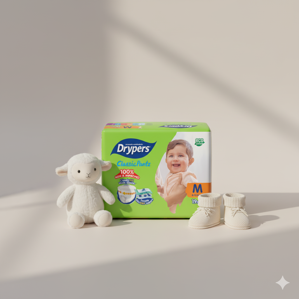 Drypers ClassicPantz – Taille M – Pack de 19 pcs - 8 Packs / CTN